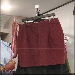 Elegant Burgundy Corduroy Mini Skirt By Wild Fable Size 16